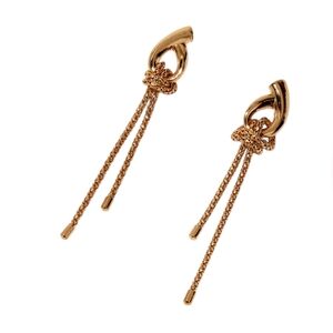 Claires Gold-tone Knotted Chain Drop Earrings